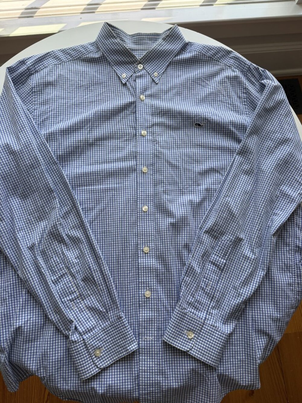 Vineyard Vines Slim Fit Whale Shirt Navy Blue Check Mens XL